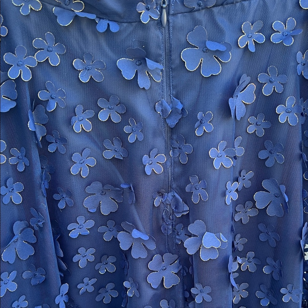 Handcrafted Elegant Navy Blue Lace Skirt - Picture 5 of 5